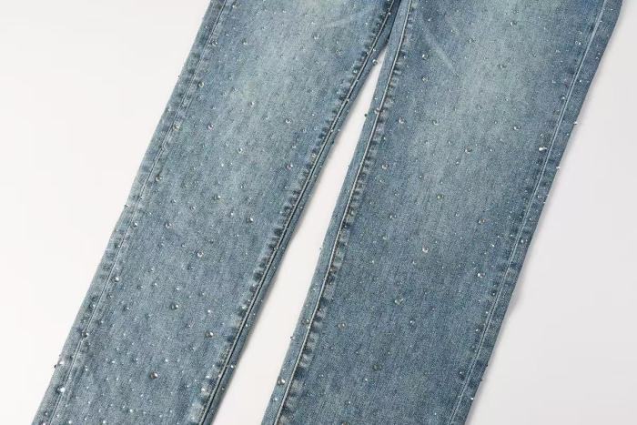 1:1 quality version Starry Sky Rhinestone Slim Fit Jeans 28963941