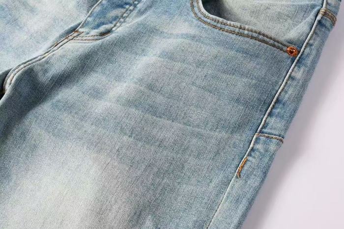 1:1 quality version Four-Pointed Star P Letter Yarn Embroidered Jeans 28963942