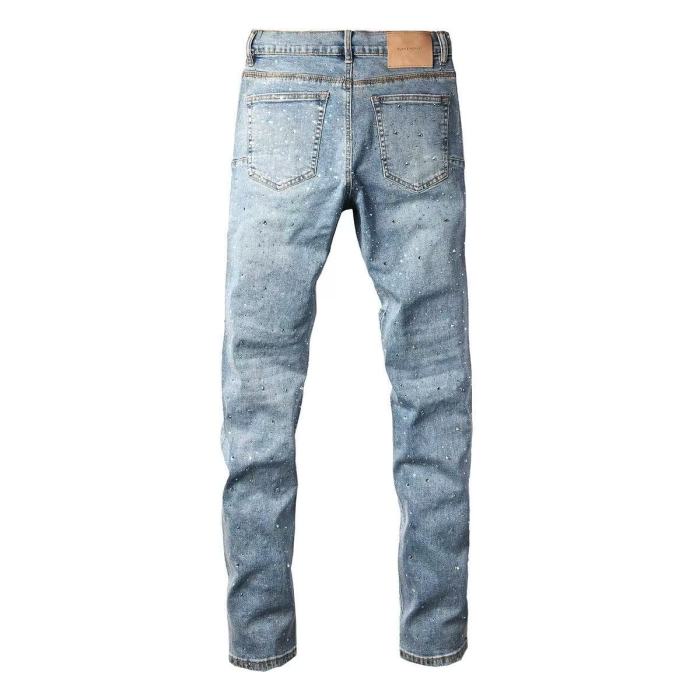 1:1 quality version Starry Sky Rhinestone Slim Fit Jeans 28963941