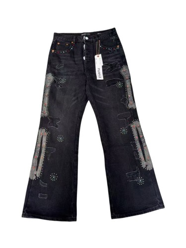 1:1 quality version Bone Patch Studded Flared Jeans 28963945