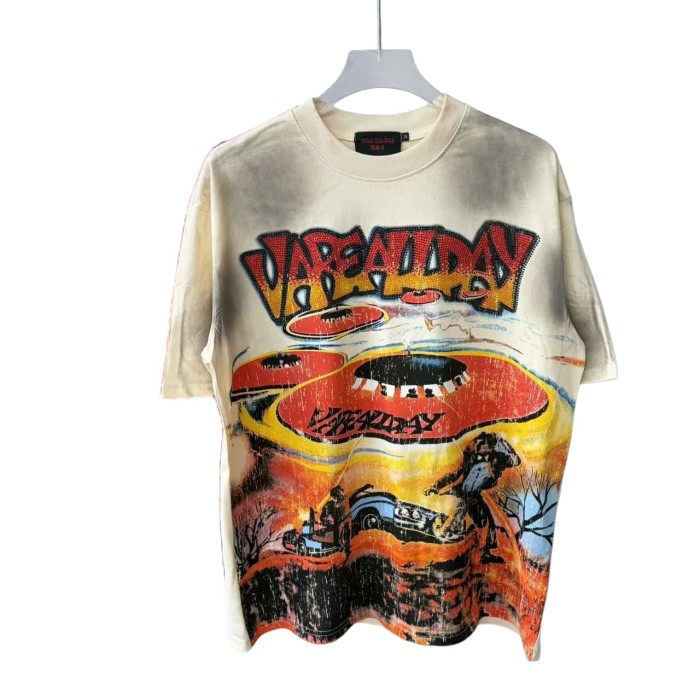 Alien UFO Print Washed tee 5 colors 28968703