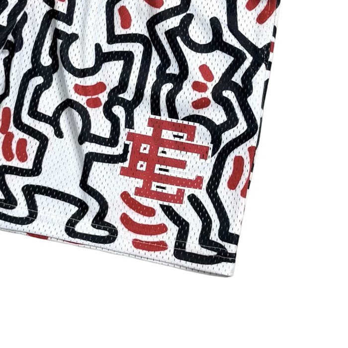 1:1 quality version Art Graffiti Co-Branded Print Mesh Shorts 3 colors 28969518