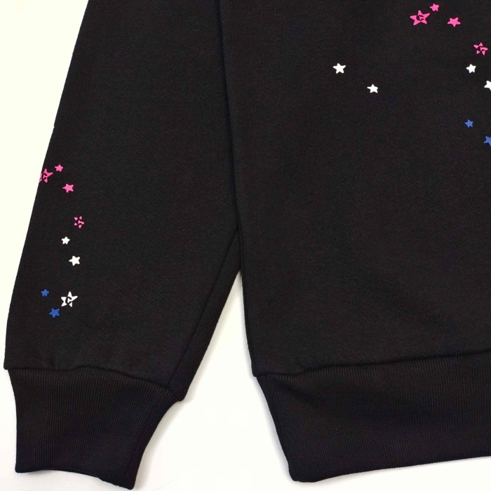 [Big & Tall for weights up to 220 lbs]1:1 quality version Pink Letters and White Mesh Black Print Hoodie & Pants Set 28971642
