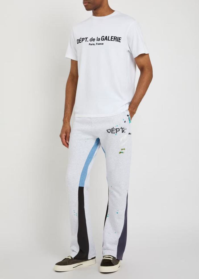 [Big & Tall for weights up to 260 lbs]1:1 quality version Bleached Gray Hand-Painted Splicing Casual Pants 28971601
