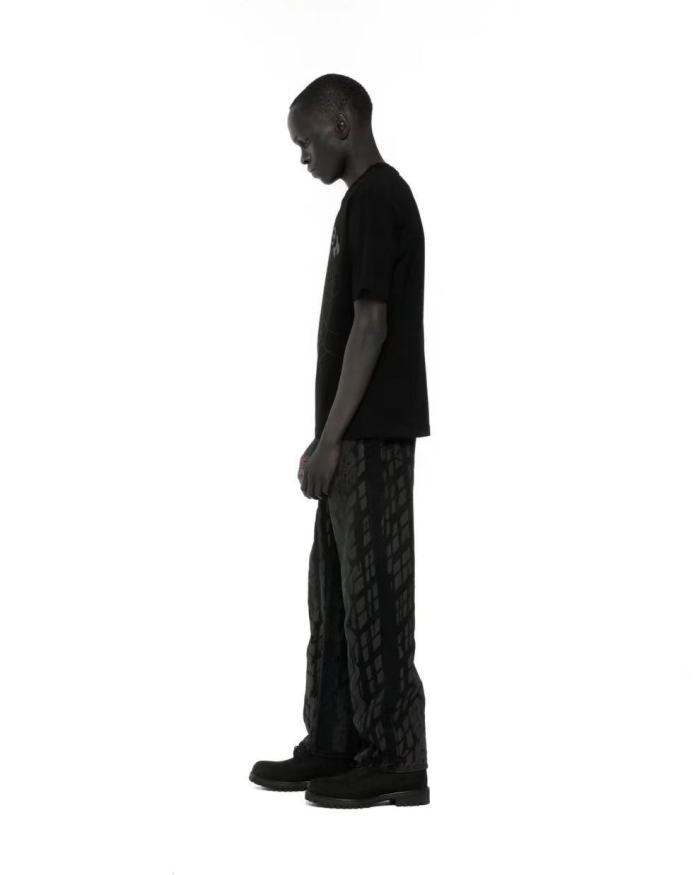 [Big & Tall for weights up to 220 lbs]1:1 quality version Black Letters Black Mesh Black Print Tee 28971638
