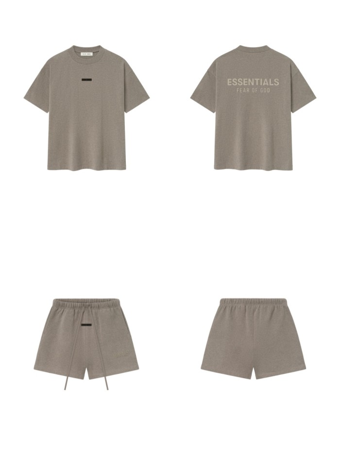 [Big & Tall for weights up to 220 lbs]1:1 quality version 3D Metal Brushed Logo Print Tee & Shorts Set 6 colors 28971502