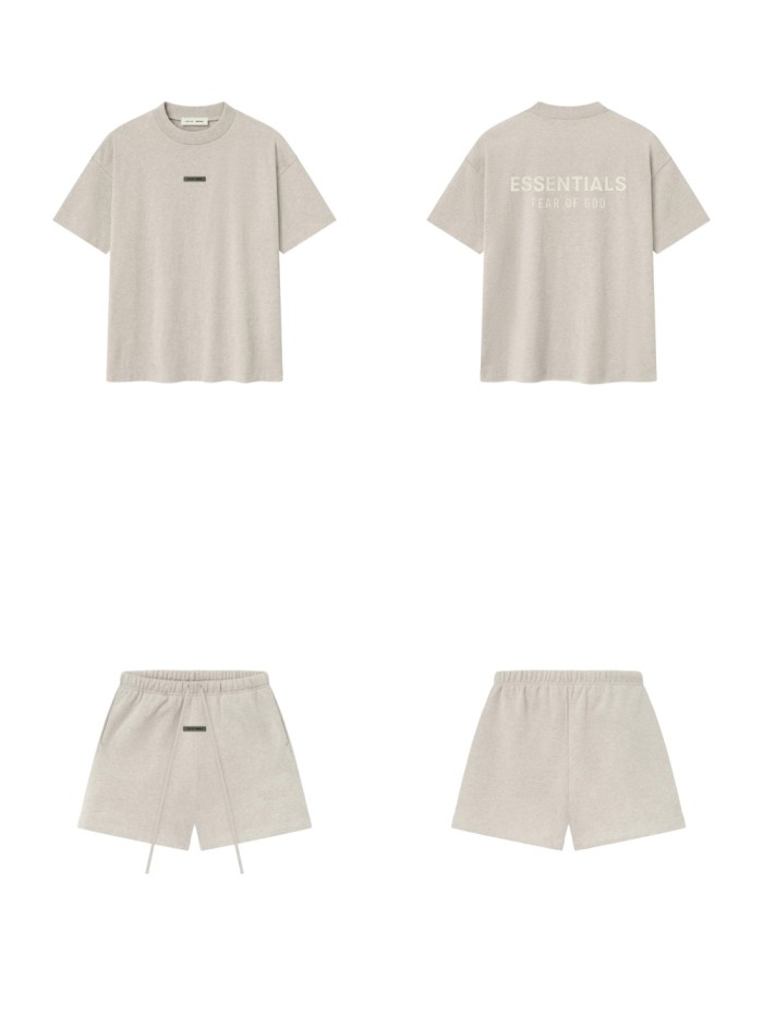 [Big & Tall for weights up to 220 lbs]1:1 quality version 3D Metal Brushed Logo Print Tee & Shorts Set 6 colors 28971502