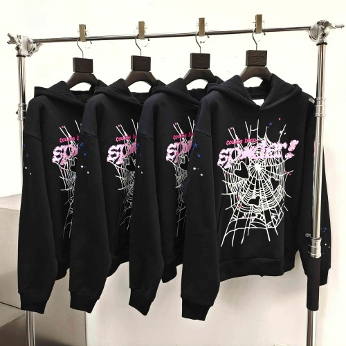 [Big & Tall for weights up to 220 lbs]1:1 quality version Pink Letters and White Mesh Black Print Hoodie & Pants Set 28971642