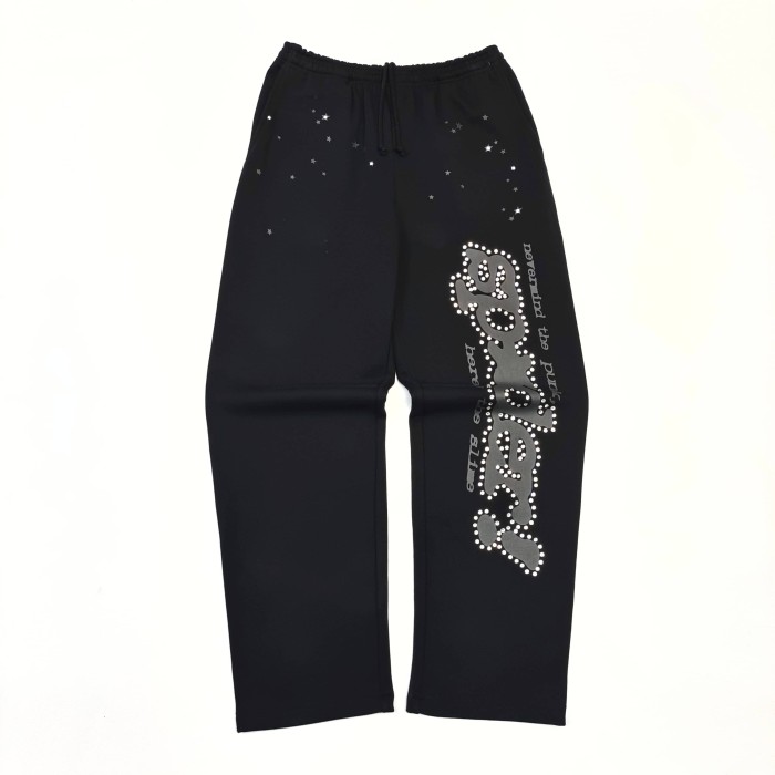 [Big & Tall for weights up to 220 lbs]1:1 quality version Black Letter With Rhinestone V2 Print Hoodie & Pants Set 28971641