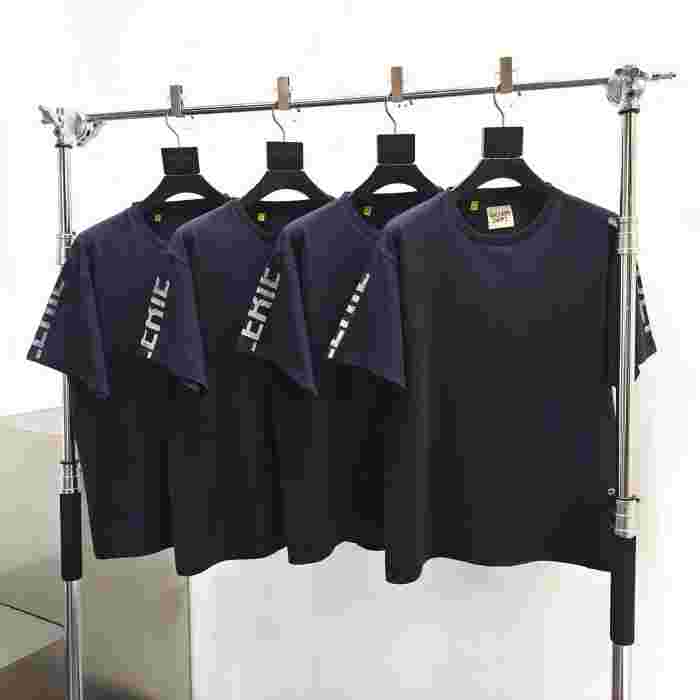 [Big & Tall for weights up to 260 lbs]1:1 quality version Vertical Large French Letter Print Washed Tee 2 colors 28971602