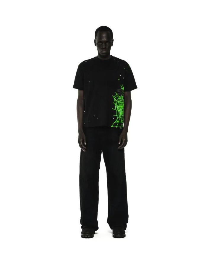 [Big & Tall for weights up to 220 lbs]1:1 quality version Green Mesh On Side Black Print Tee 28971637