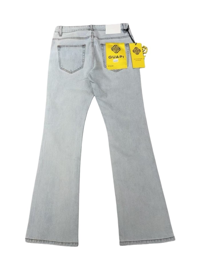 1:1 quality version Rhombus Geometry Hot Drilling Slightly Flared Jeans 3 colors 28972577