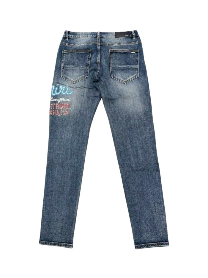 1:1 quality version Heavy Destroy Hollywood Embroidered Jeans 28972421