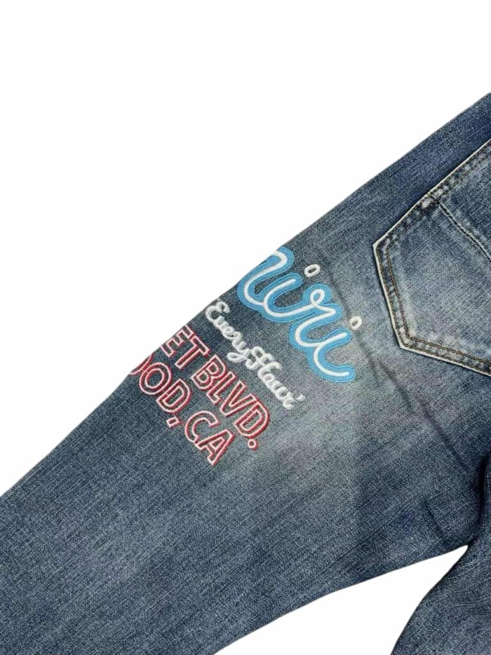 1:1 quality version Heavy Destroy Hollywood Embroidered Jeans 28972421