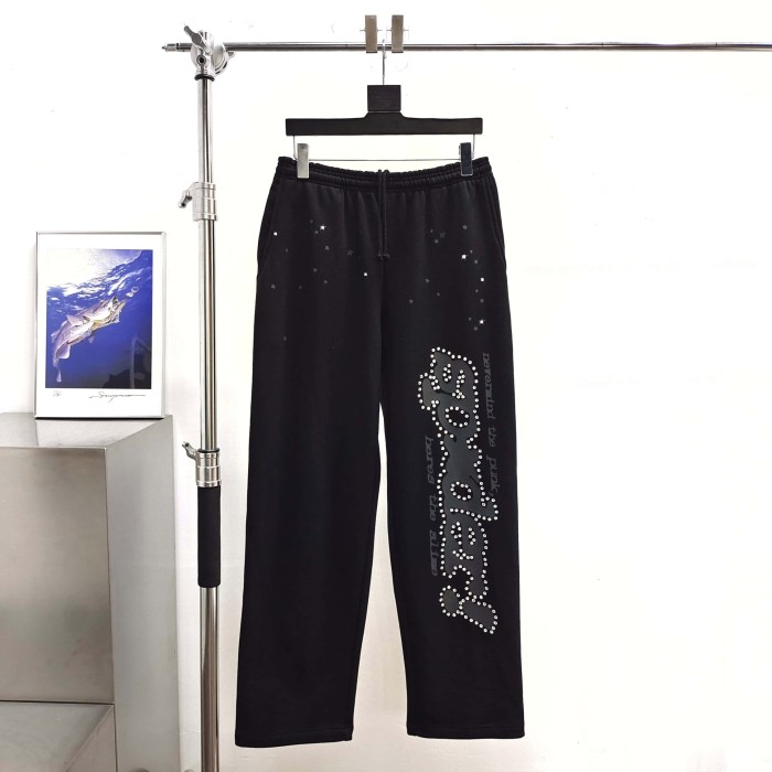 [Big & Tall for weights up to 220 lbs]1:1 quality version Black Letter With Rhinestone V2 Print Hoodie & Pants Set 28971641