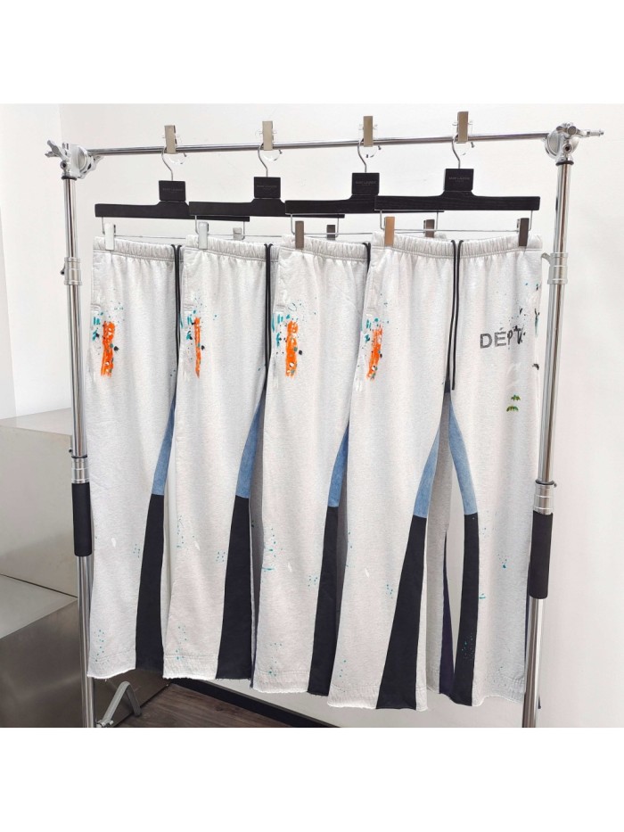 [Big & Tall for weights up to 260 lbs]1:1 quality version Bleached Gray Hand-Painted Splicing Casual Pants 28971601