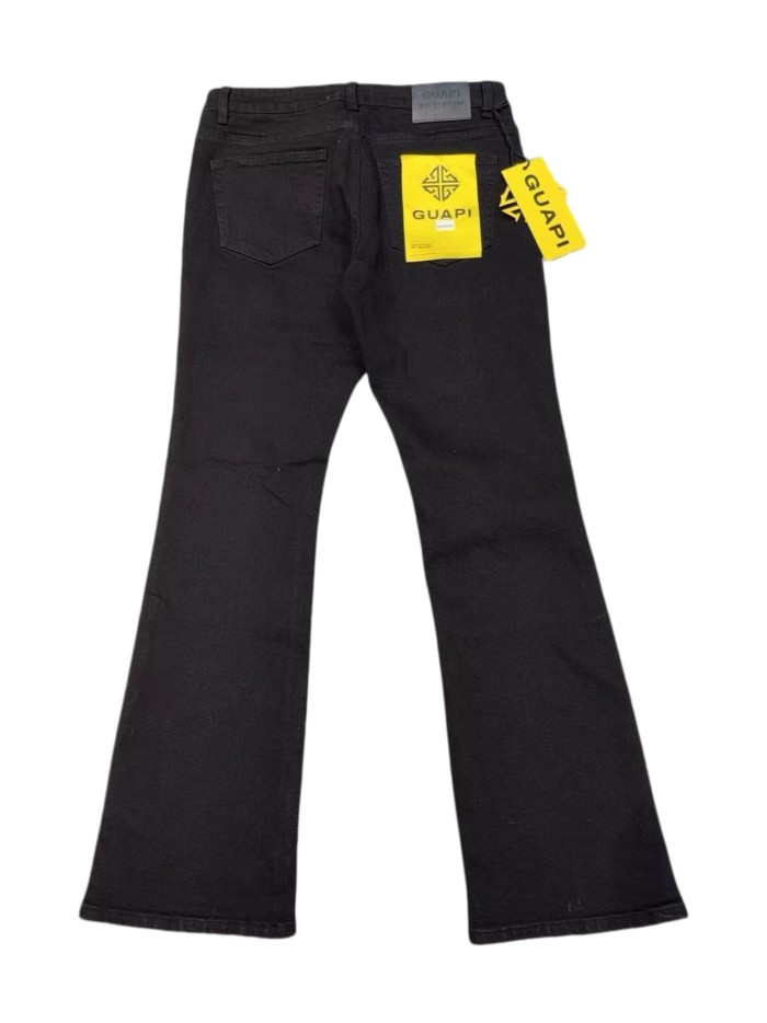 1:1 quality version Rhombus Geometry Hot Drilling Slightly Flared Jeans 3 colors 28972577