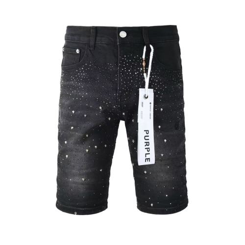 1:1 quality version Full Black Rhinestone Denim Shorts 28972582