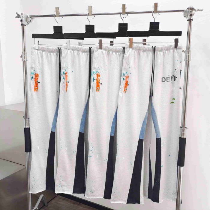 [Big & Tall for weights up to 260 lbs]1:1 quality version Bleached Gray Hand-Painted Splicing Casual Pants 28971601