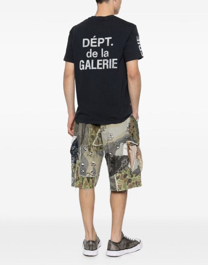[Big & Tall for weights up to 260 lbs]1:1 quality version Vertical Large French Letter Print Washed Tee 2 colors 28971602