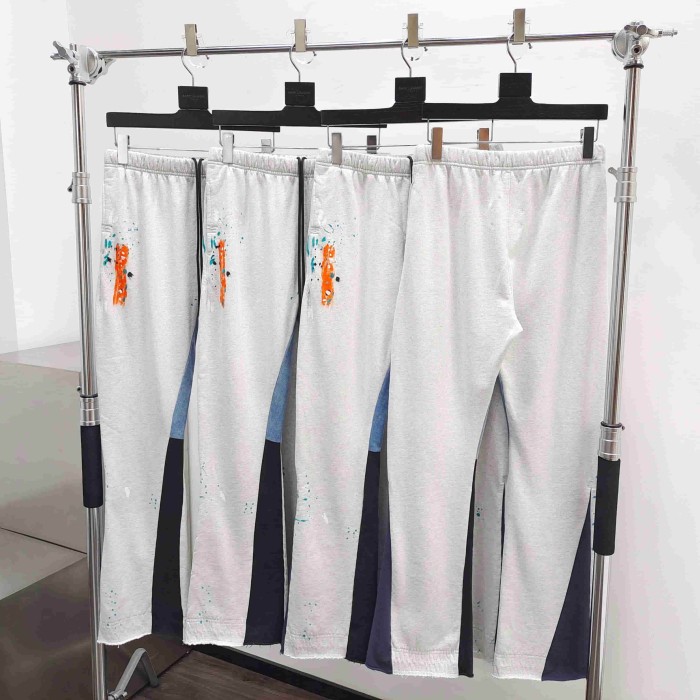 [Big & Tall for weights up to 260 lbs]1:1 quality version Bleached Gray Hand-Painted Splicing Casual Pants 28971601