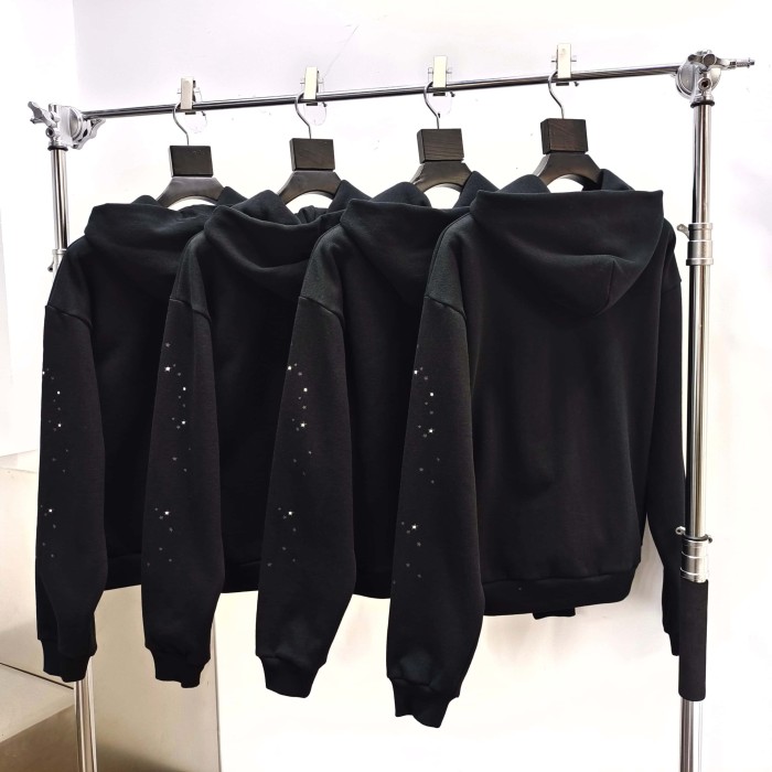 [Big & Tall for weights up to 220 lbs]1:1 quality version Black Letter With Rhinestone V2 Print Hoodie & Pants Set 28971641