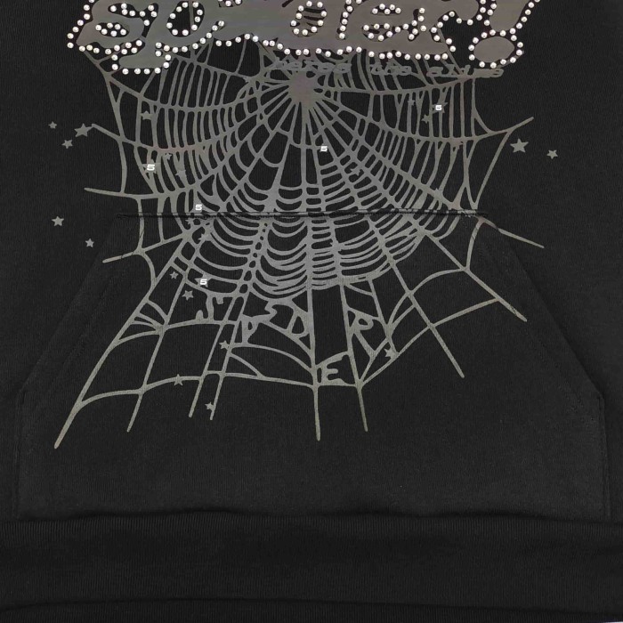 [Big & Tall for weights up to 220 lbs]1:1 quality version Black Letter With Rhinestone V2 Print Hoodie & Pants Set 28971641