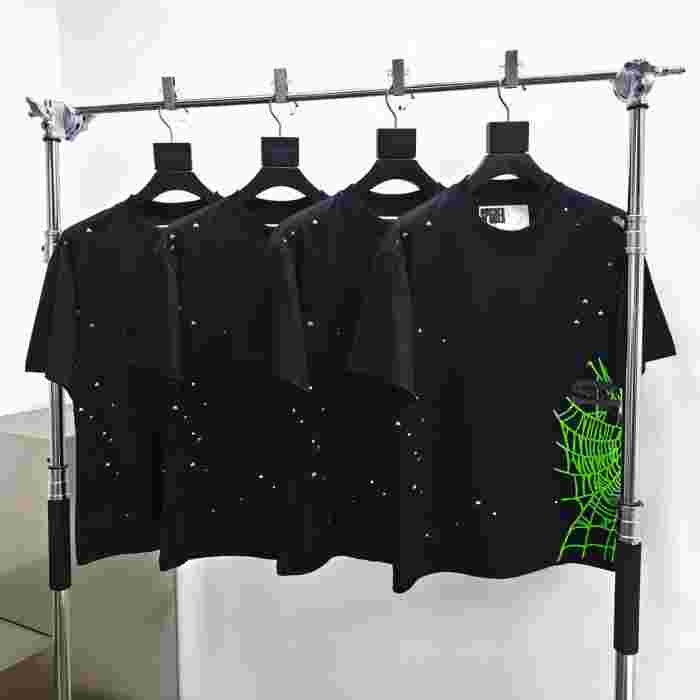 [Big & Tall for weights up to 220 lbs]1:1 quality version Green Mesh On Side Black Print Tee 28971637