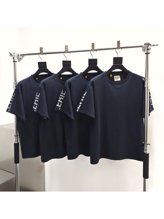 [Big & Tall for weights up to 260 lbs]1:1 quality version Vertical Large French Letter Print Washed Tee 2 colors 28971602