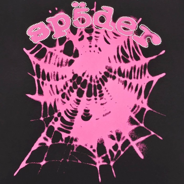 [Big & Tall for weights up to 220 lbs]1:1 quality version Rhinestone Pink Letter Pink Mesh Print Tee 28971639