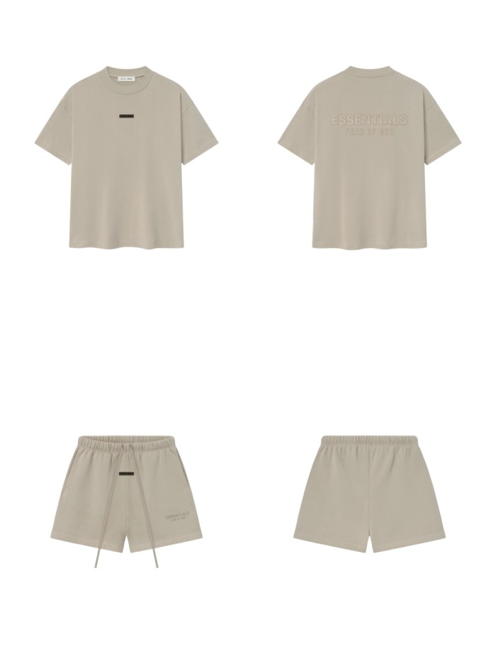 [Big & Tall for weights up to 220 lbs]1:1 quality version 3D Metal Brushed Logo Print Tee & Shorts Set 6 colors 28971502