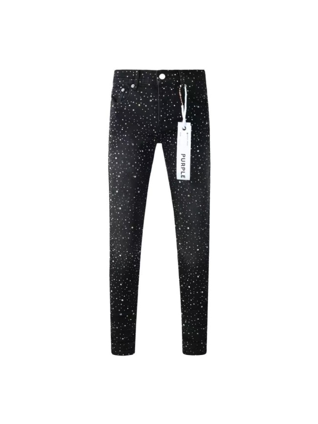 1:1 quality version Full Rhinestone Stacked Vintage Jeans 28972584