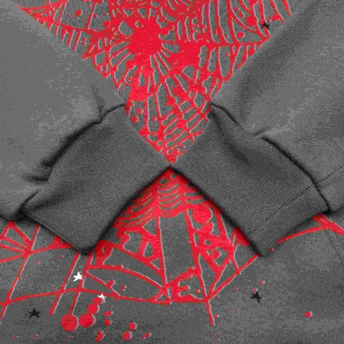 [Big & Tall for weights up to 220 lbs]1:1 quality version White Starfish Red Net Print Hoodie & Pants Set 28974023