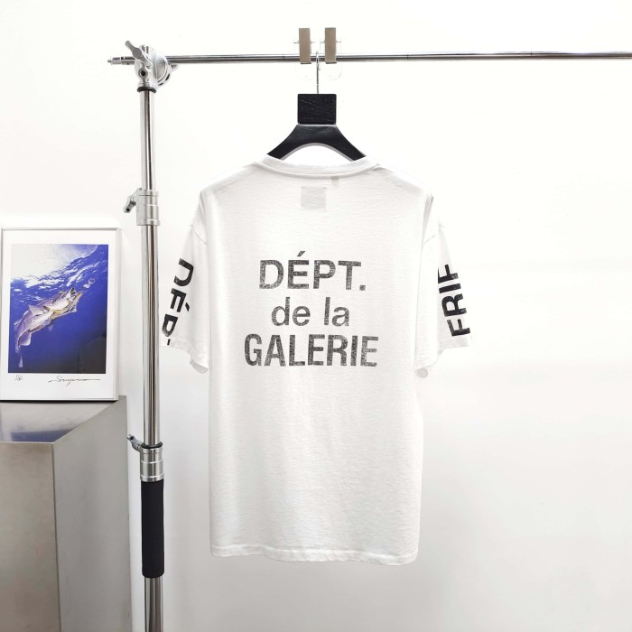 [Big & Tall for weights up to 260 lbs]1:1 quality version Vertical Large French Letter Print Washed Tee 2 colors 28971602