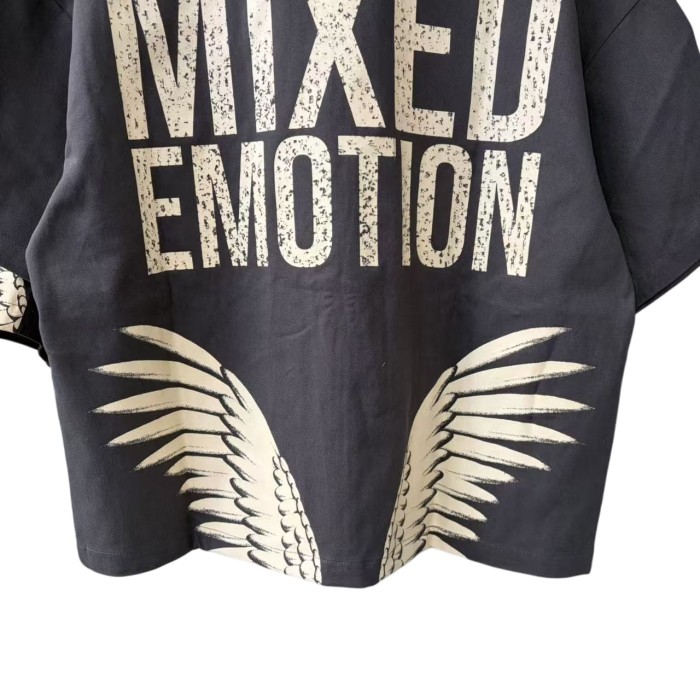 Wing Print Zip-Up Shirt Zip-Up Brown Cotton Oversized Shirt 2 colors 28977953