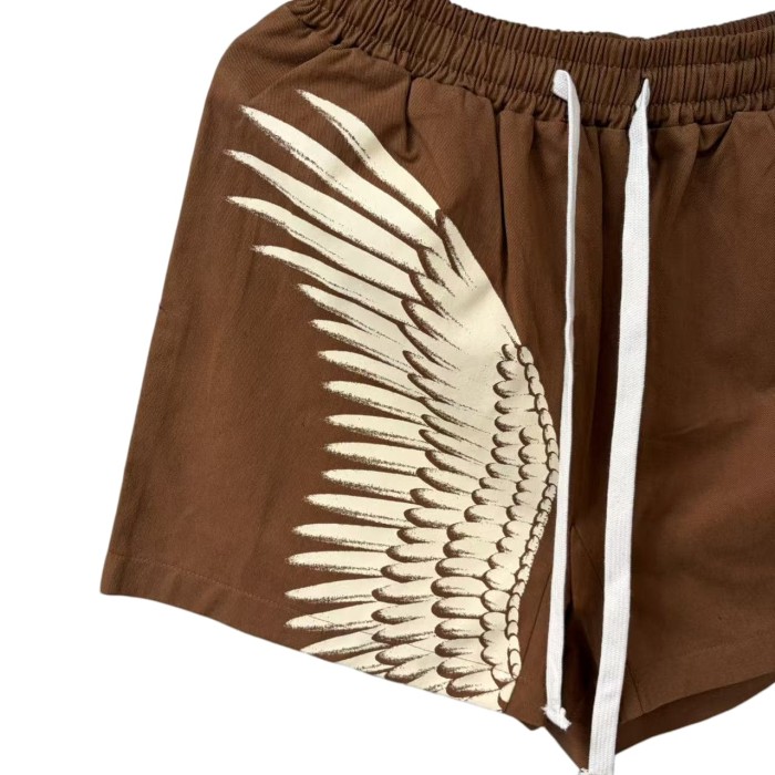 Elastic Waist Shorts Wing Logo Casual Streetwear Sweat Shorts 2 colors 28977961