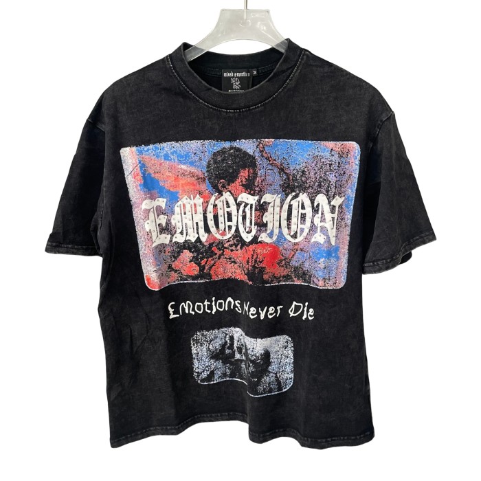 Vintage Washed Black Angel Print T-Shirt Rhinestone  Emotion  Oversized tee 28978821
