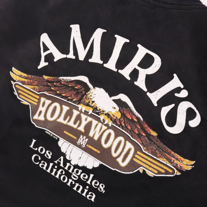 Vintage Flame Letter Print Washed Distressed Tee 2 colors 28979042