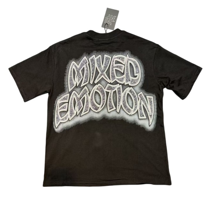Zombie Graveyard Rhinestone Print T-Shirt - Oversized Streetwear tee 28978766