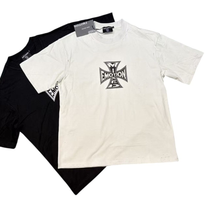 Cross Print Vintage T-Shirt - Distressed Washed Streetwear tee 2 colors 28978760