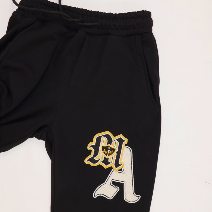 Vintage Gothic Letter Print Black Hoodie & Wide Leg Sweatpants Set 28979077