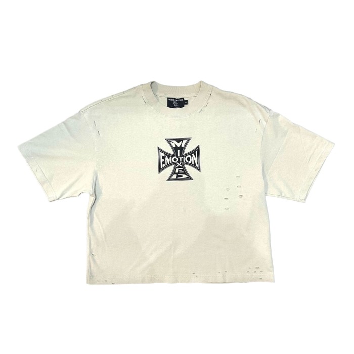 Cross Print Vintage T-Shirt - Distressed Washed Streetwear tee 2 colors 28978760