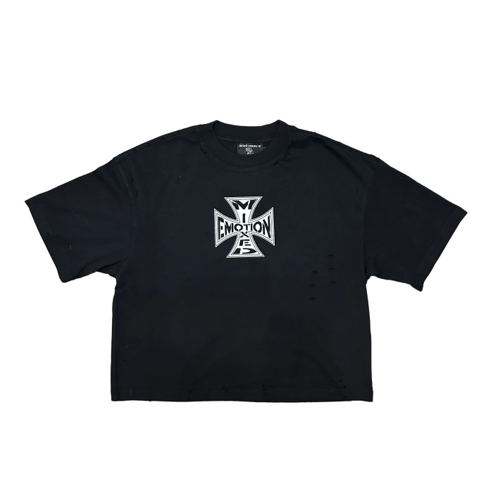 Cross Print Vintage T-Shirt - Distressed Washed Streetwear tee 2 colors 28978760