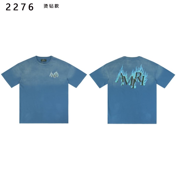 Flame Print Rhinestone Letter Washed Distressed T-Shirt Tee 2 colors 28979048