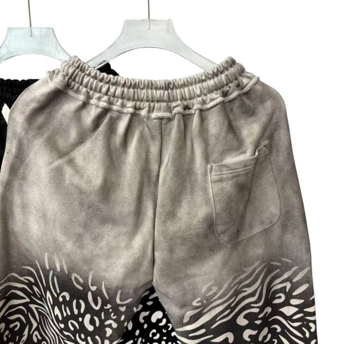 Zebra Stripe Patchwork Sweatpants Gothic Letter Print Wide Leg Pants 2 colors 28978903