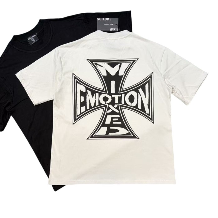 Cross Print Vintage T-Shirt - Distressed Washed Streetwear tee 2 colors 28978760