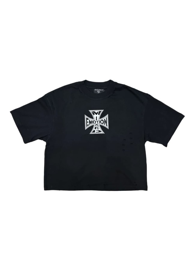 Cross Print Vintage T-Shirt - Distressed Washed Streetwear tee 2 colors 28978760