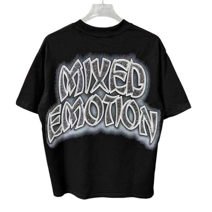 Zombie Graveyard Rhinestone Print T-Shirt - Oversized Streetwear tee 28978766