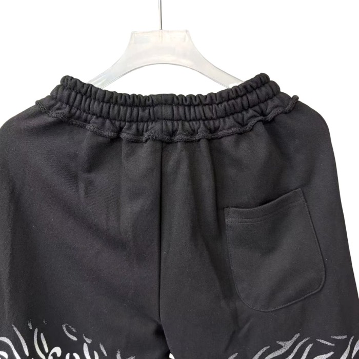 Zebra Stripe Patchwork Sweatpants Gothic Letter Print Wide Leg Pants 2 colors 28978903