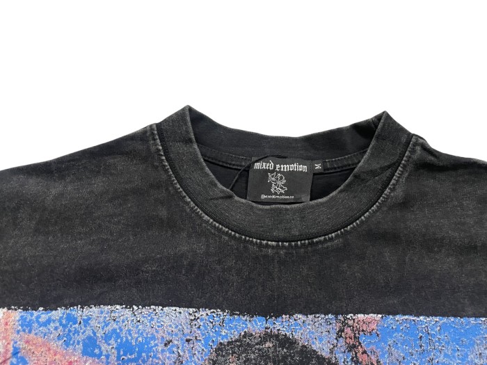 Vintage Washed Black Angel Print T-Shirt Rhinestone  Emotion  Oversized tee 28978821